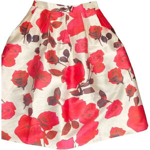 Chicwish Women's Cream, Red, Pink, & Purple Floral Full Midi Skirt